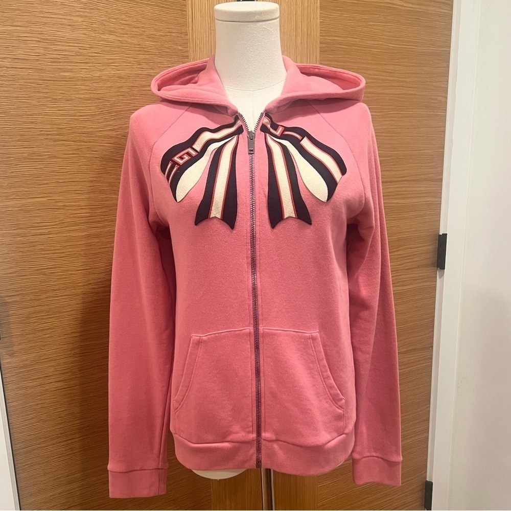GUCCI | Pink Web Bow | Zip Hoodie | Girls 12 | Women's XS/S